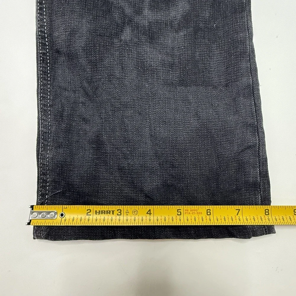 Alberto Men's Brushed Double Black Denim Jeans Modern Fit Straight‎ 36/32 Stone